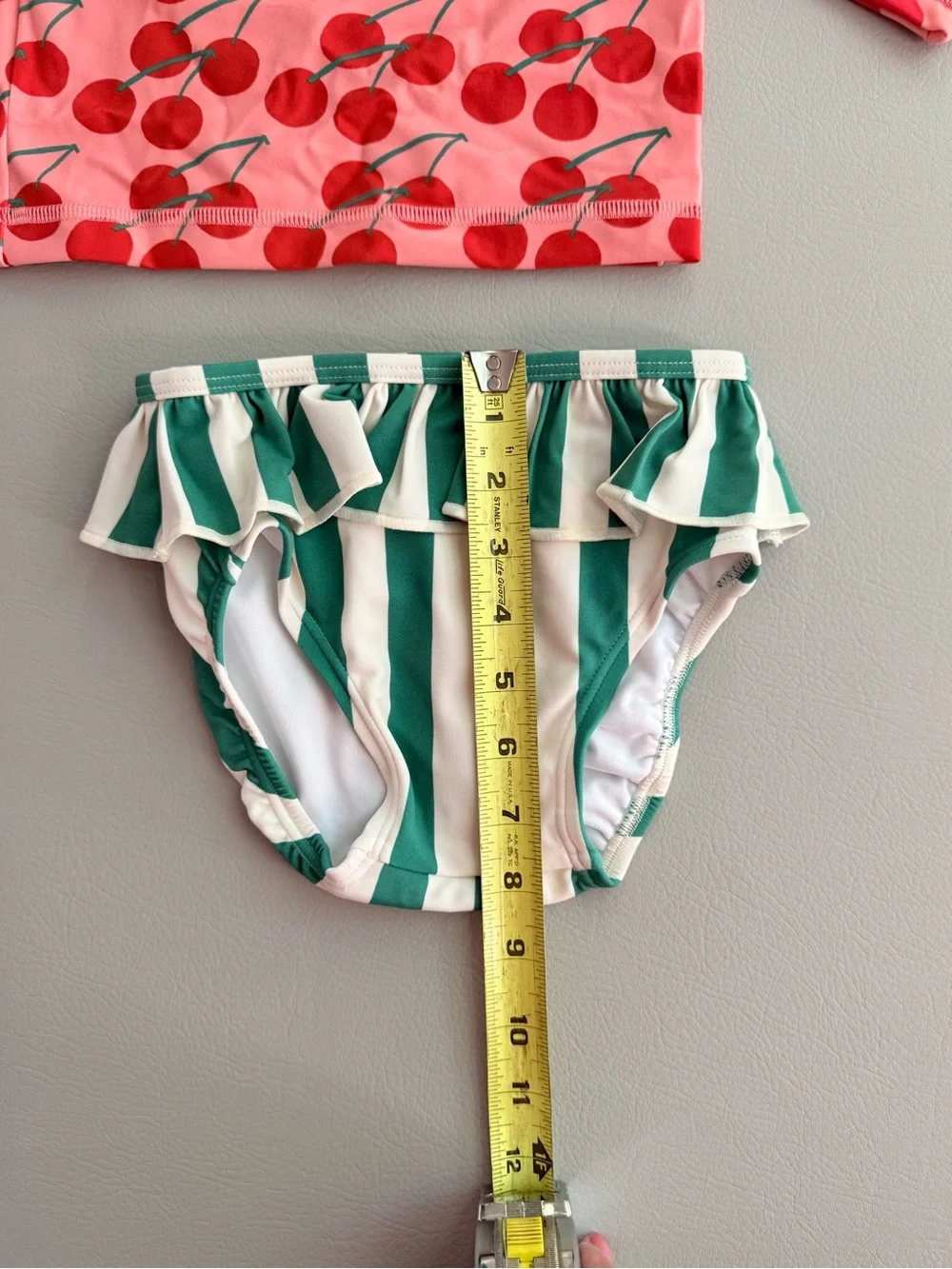 Hanna Andersson Summer Cherries Rashguard & Skirted Bikini Bottom Set 3T - NEW